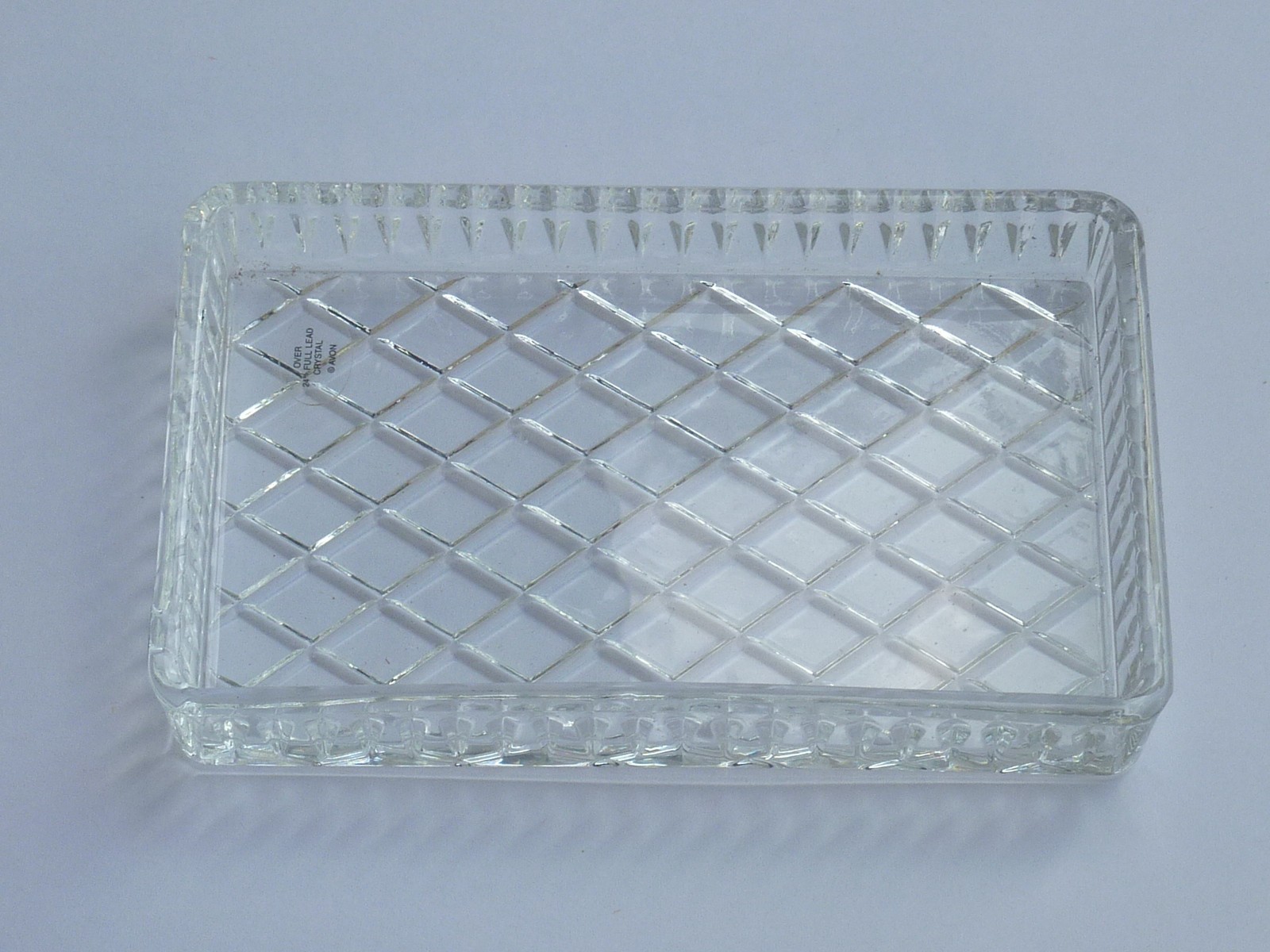 Avon 24% lead crystal tray, 5 1/2 by 3 1/2 nches