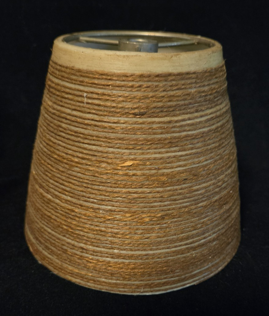 Vtg. Lotte Bostlund Miniature Lamp Shade Spun Fiberglass Jute String MCM 