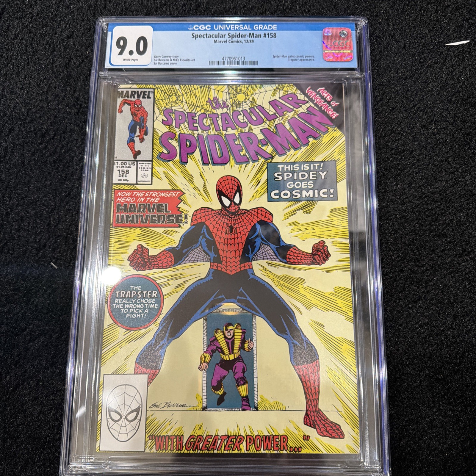 The Spectacular Spider-man #158 CGC 9,0 White Page Cosmic Spider-Man Very Hot The Spectacular Spider-man #158 CGC 9,0 White Page Cosmic Spider-Man Very Hot