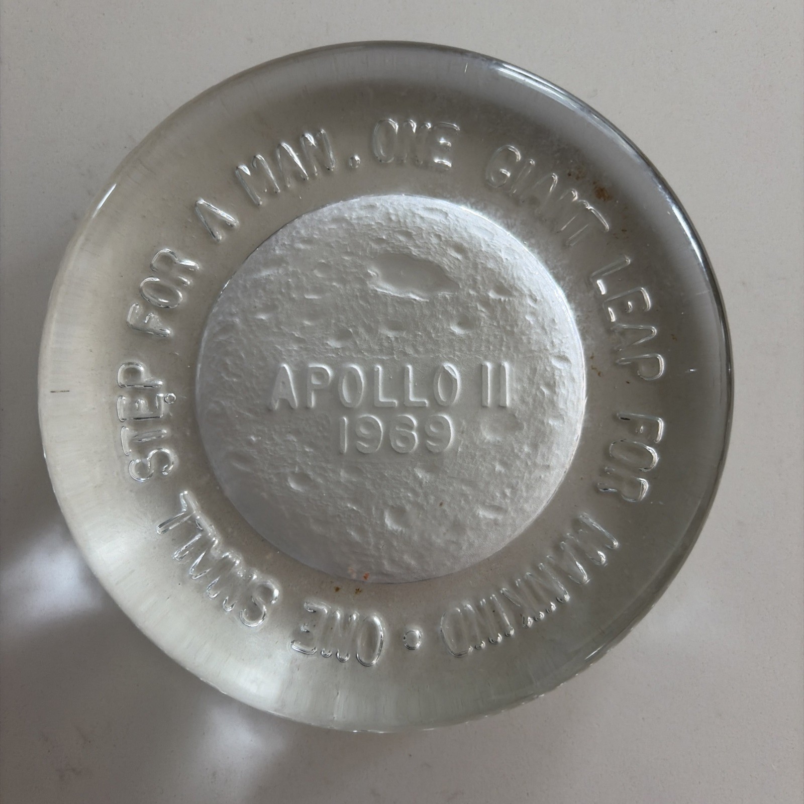 Fenton Glass Apollo 11 1969 Moon Landing Collectible Glass Paperweight Vintage