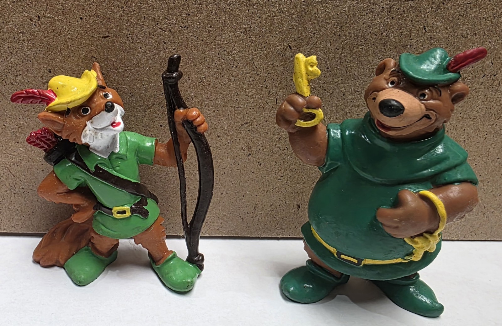 Vtg 1982 Disney Robin Hood & Little John Bully Figures PVC Rubber W. Germany Lot