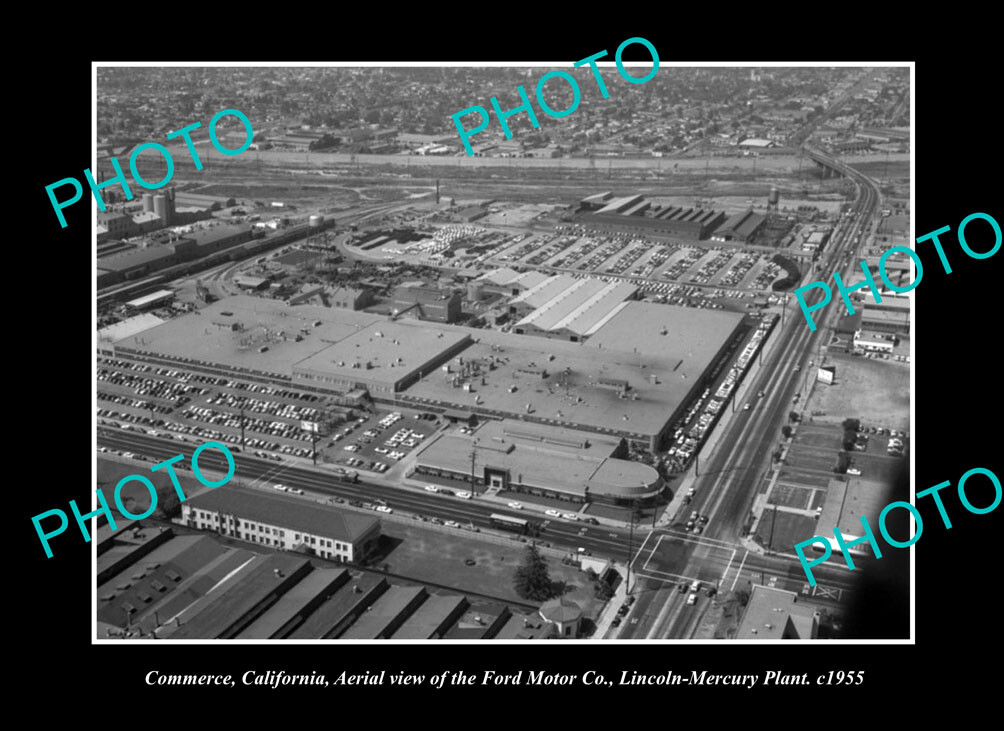 OLD POSTCARD SIZE PHOTO COMMERCE CALIFORNIA, THE FORD LINCOLN MOTOR Co c1955 2 OLD POSTCARD SIZE PHOTO COMMERCE CALIFORNIA, THE FORD LINCOLN MOTOR Co c1955 2