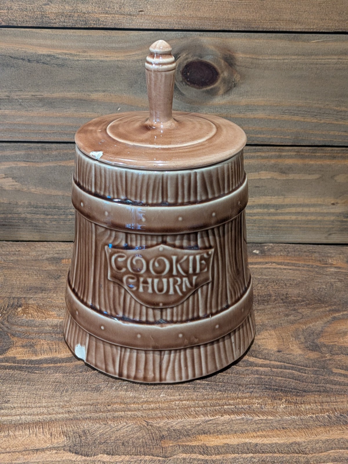 Vintage McCoy Cookie Churn Brown \