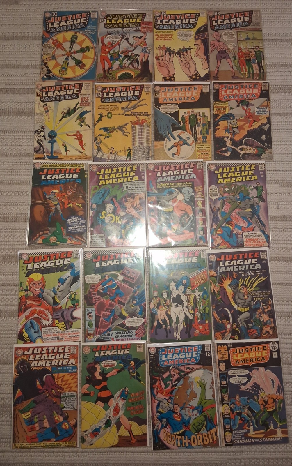 Silver Age Justice League Of America Comic Lot Of 20, Low Issue #s Keys 1st App