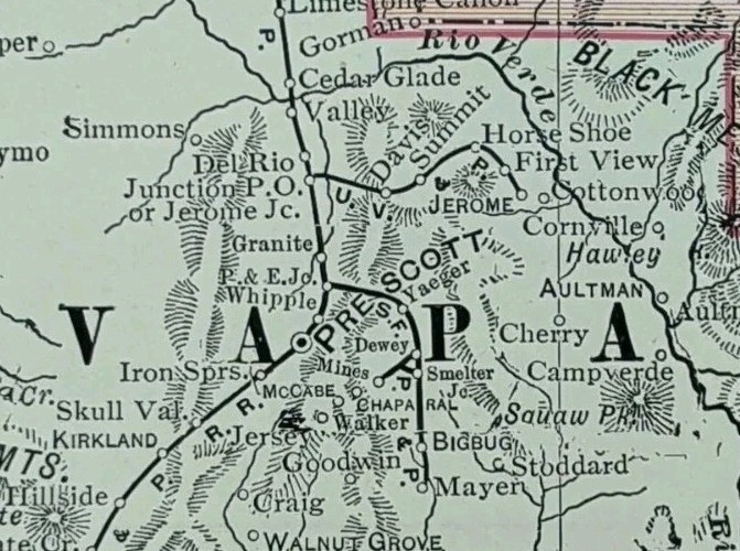 Vintage 1904 ARIZONA Map 14