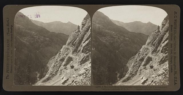 Photo:Uncompahgre Canyon Colorado c1905 Mountain Road Cliff View