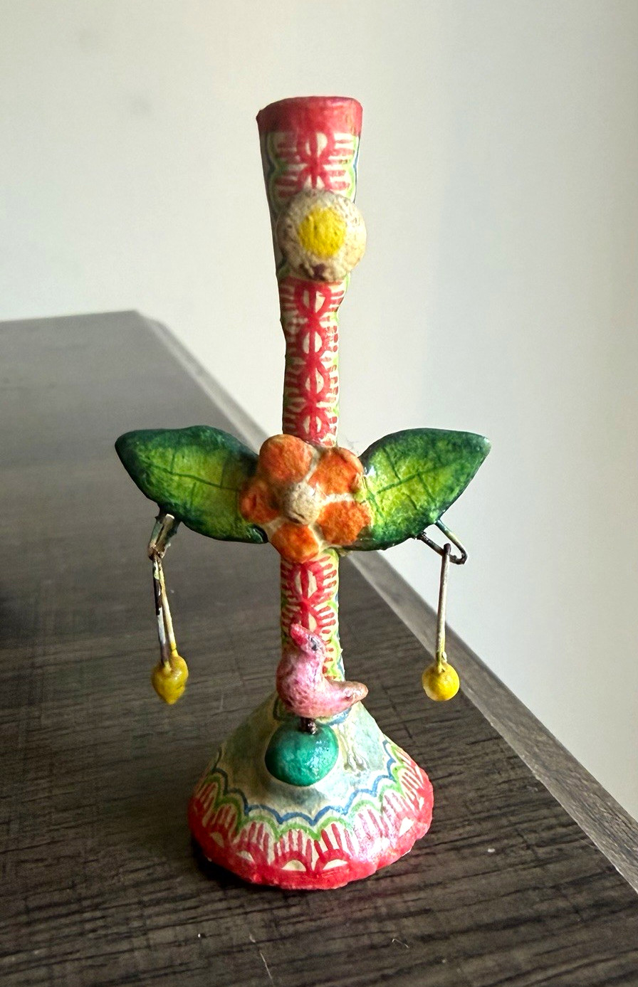 Vintage Mini Alfonso Castillo Mexican Pottery Folk Art Candelabra