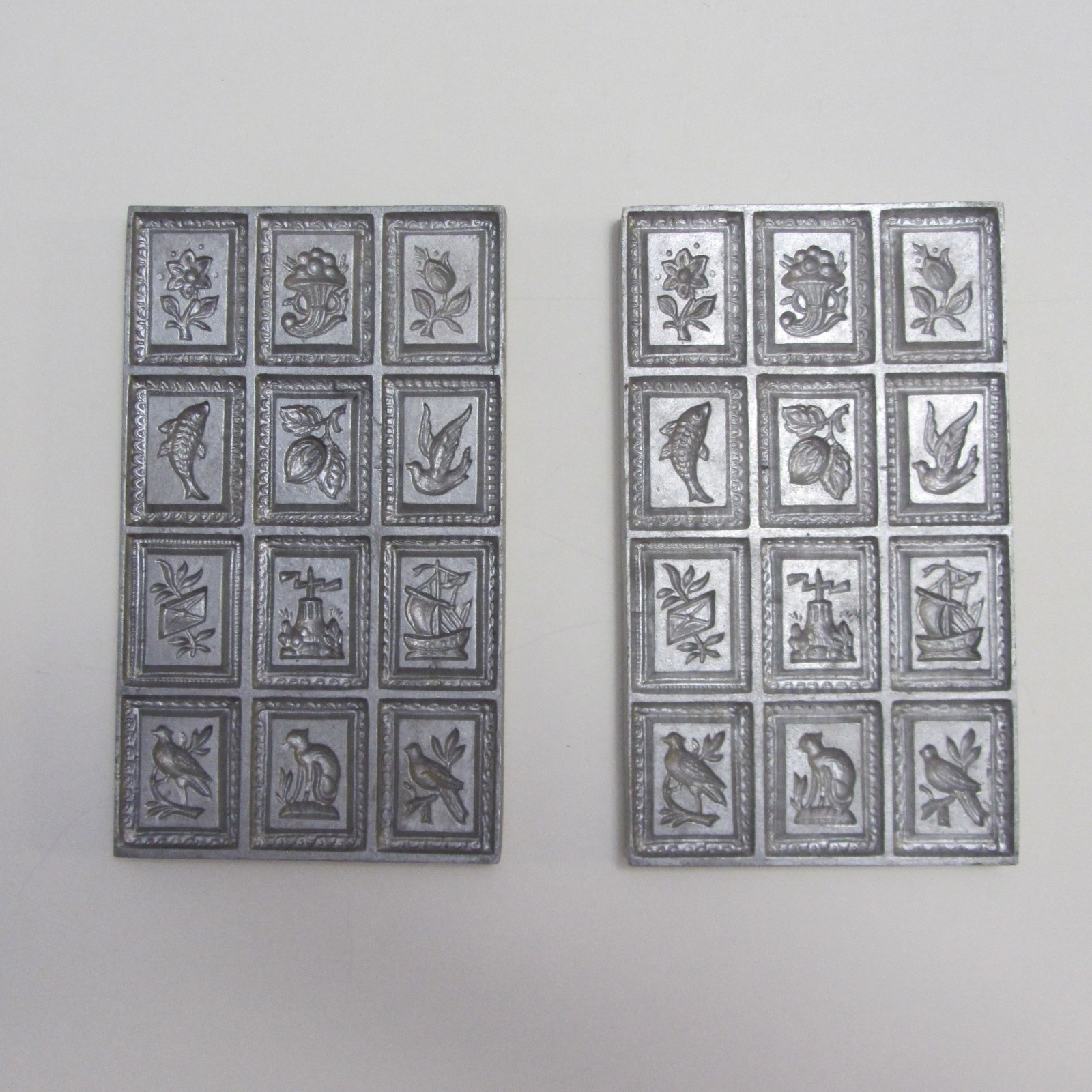Vintage German Style Springerle Cookie Mold Birds Cat Flowers Ship 12 Folk Art