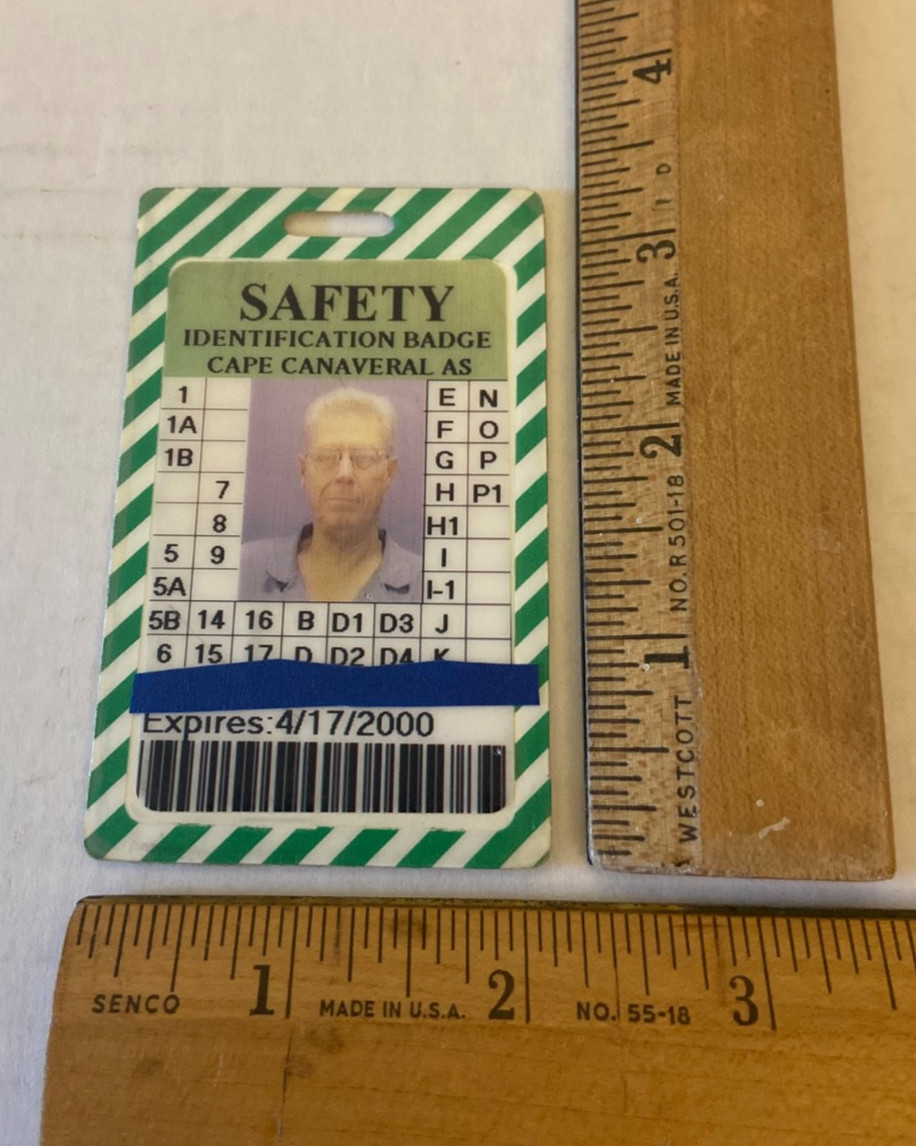 ORIGINAL NASA CAPE CANAVERAL AS Employee Safety Access Badge Exp. 4/17/2000
