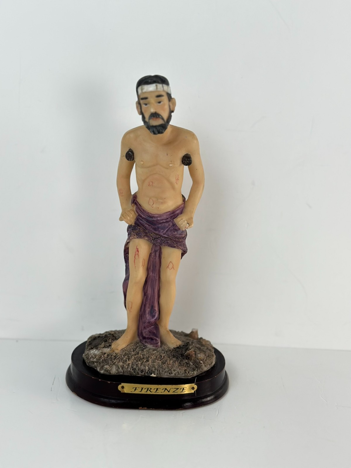 San Lazaro Firenze Religious Figurine Purple Robe Statue