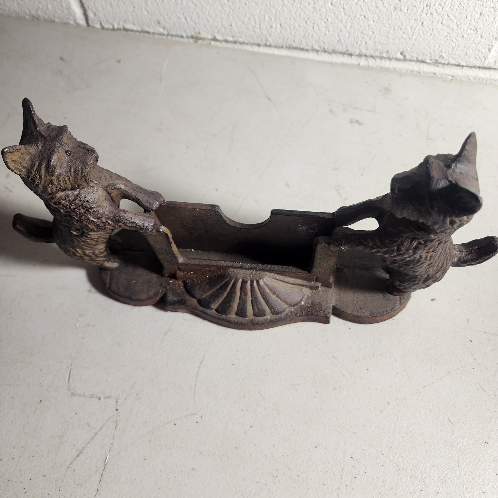 Cast Iron Scottie Dog Scottish Terrier Business Card Holder Office Decor