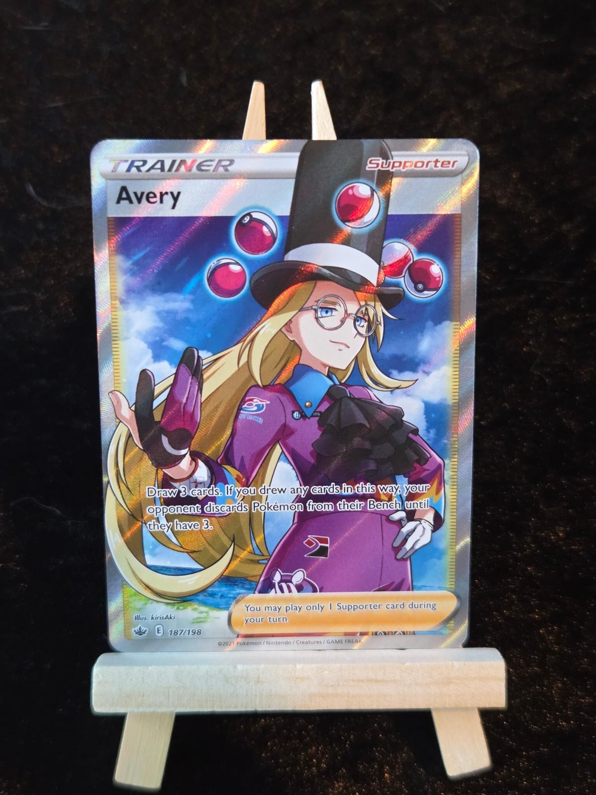AVERY 187/198 Chilling Reign Ultra Rare NM Holo Pokemon TCG kirisAki AVERY 187/198 Chilling Reign Ultra Rare NM Holo Pokemon TCG kirisAki