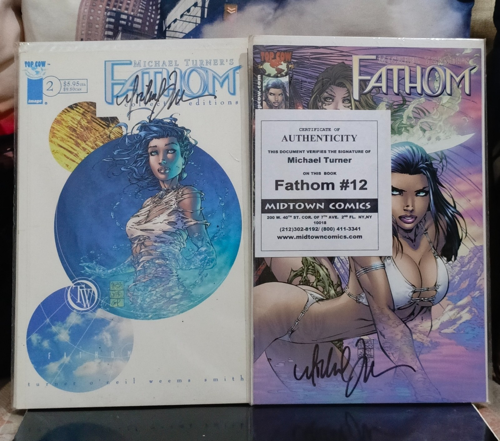 FATHOM : TPB #2 (1999) & FATHOM #12 Witchblade (2000) ALL SIGNED Michael Turner FATHOM : TPB #2 (1999) & FATHOM #12 Witchblade (2000) ALL SIGNED Michael Turner