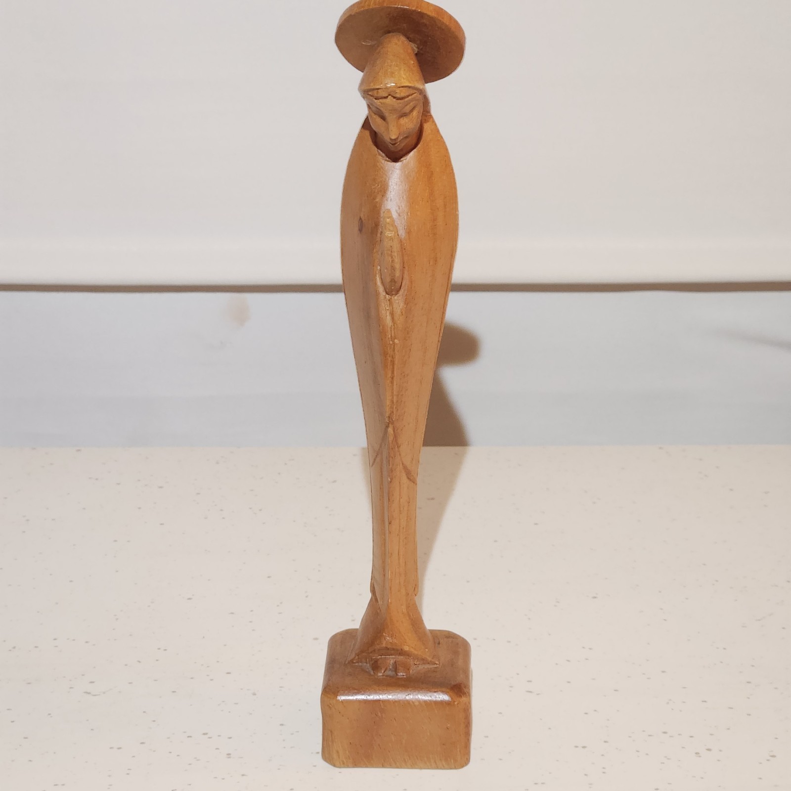 VTG Hand Carved wood St Mary Madonna Christian Religious Statue Figurine 8.5\