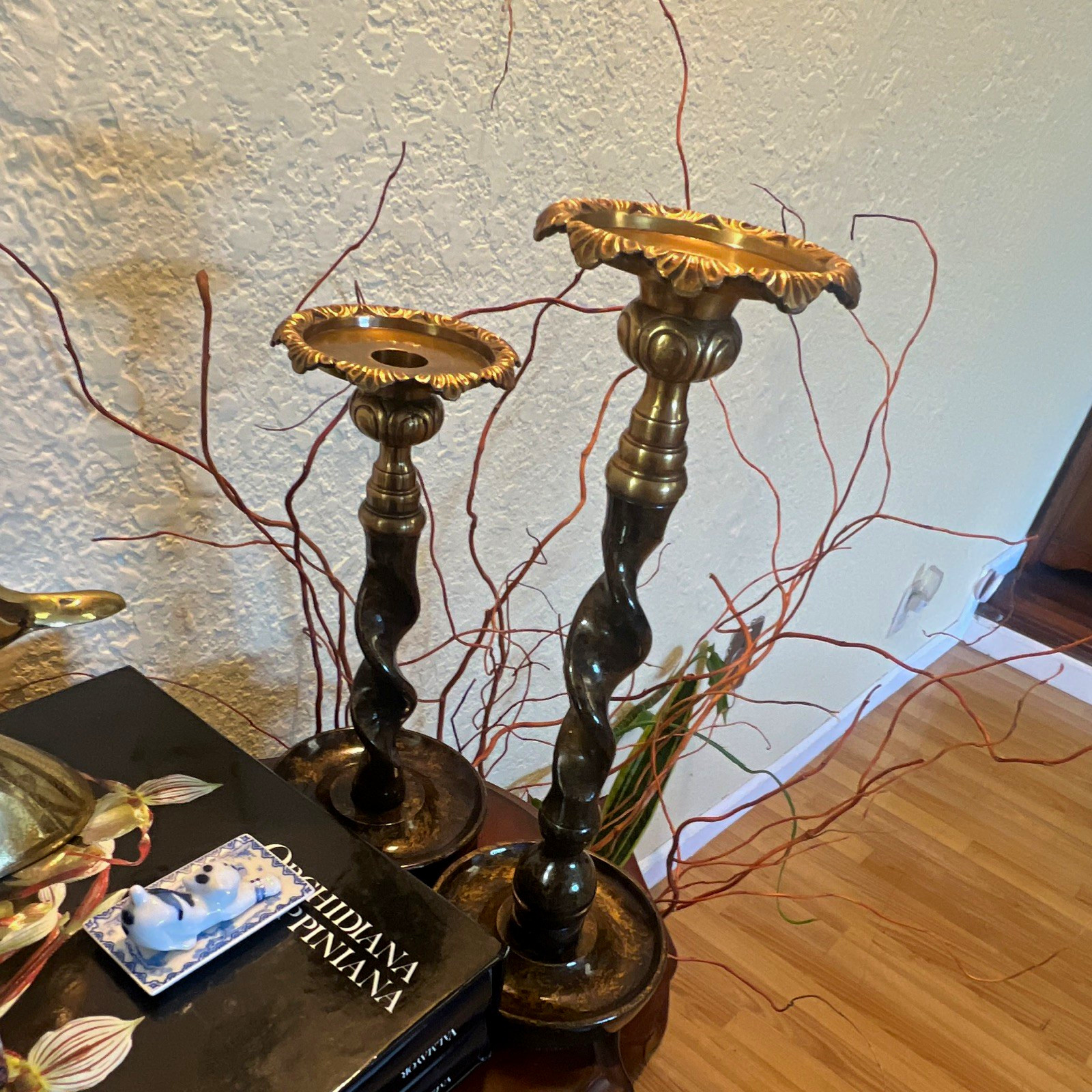 Vintage Maitland Smith Bronze-Brass Candle Holders 2