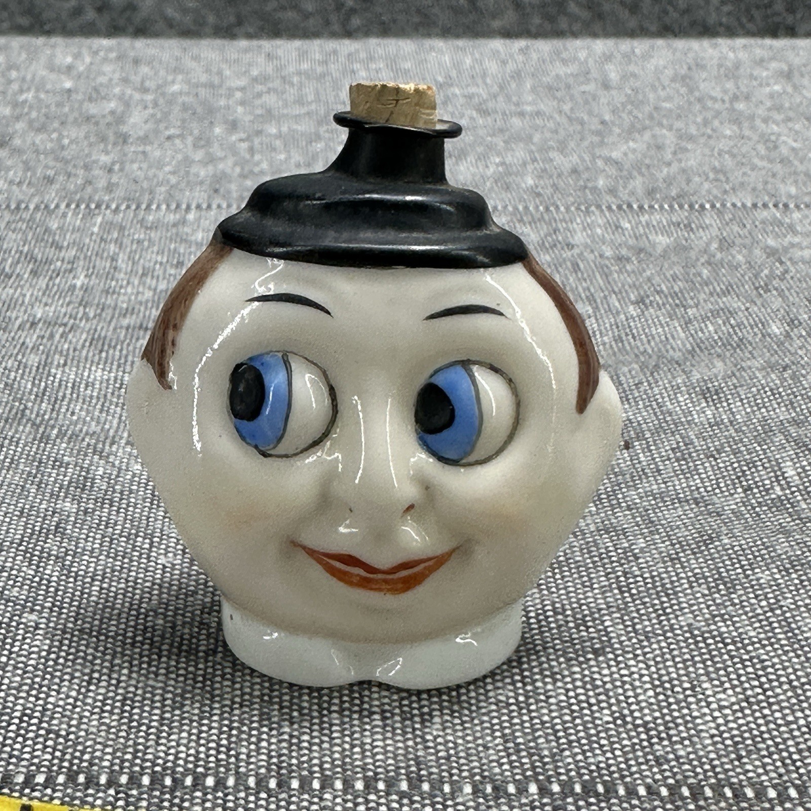 Depression Era Vintage Porcelain Perfume Bottle Googly Eye Flapper Mini Collect