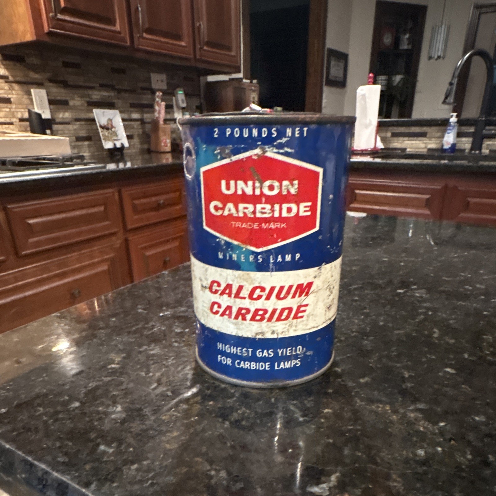 Unopened Can of Union Carbide Miners Lamp Calcium Carbonate extremely rare