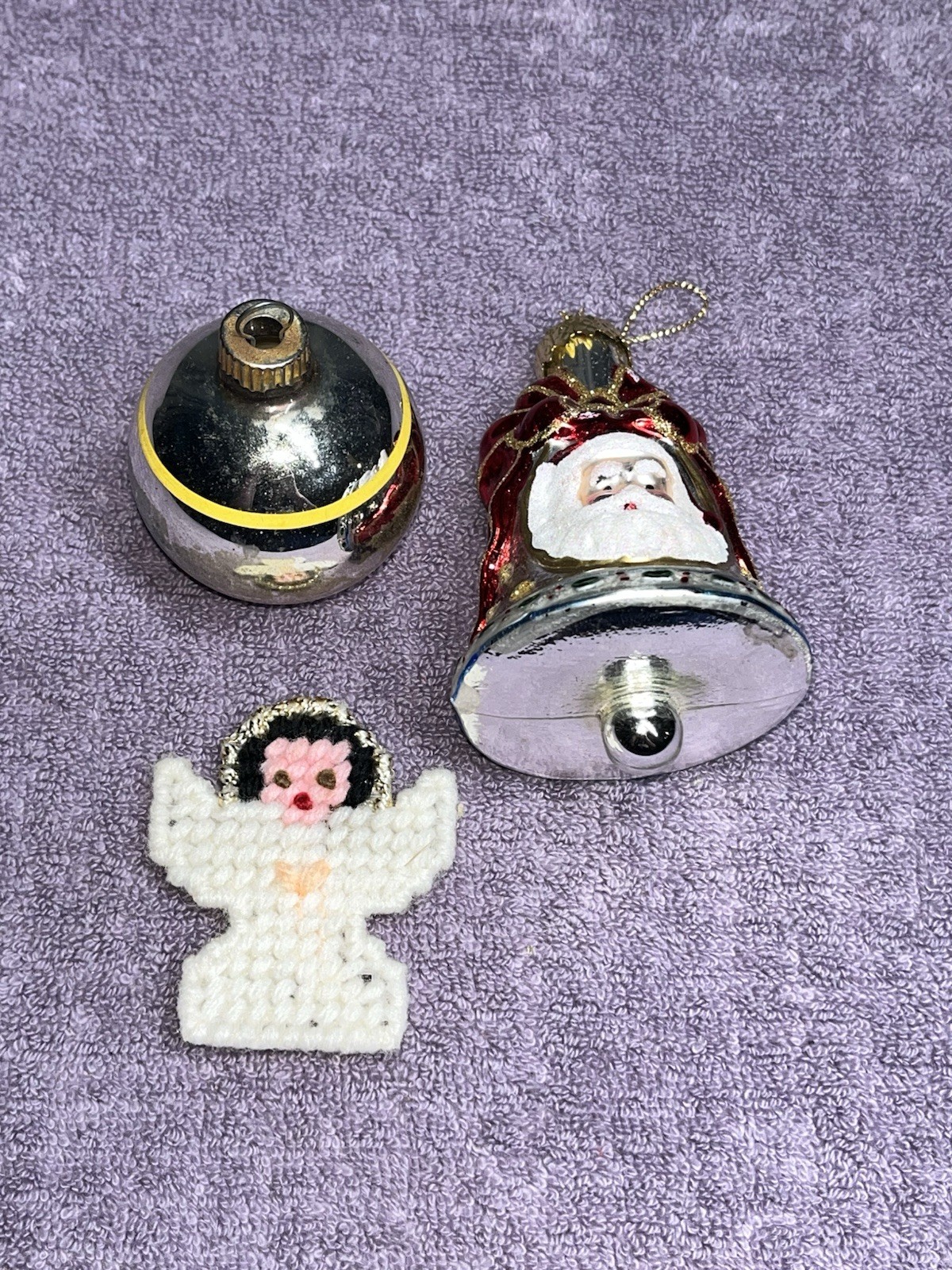 Set/3 Vintage 1960’s Christmas Ornaments Handmade & Shiny Bright All In GUC