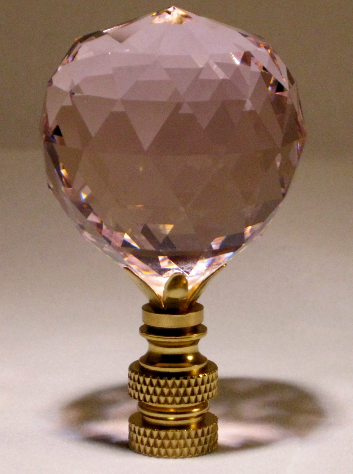 LAMP FINIAL-STUNNING LEADED CRYSTAL LAMP FINIAL-PINK