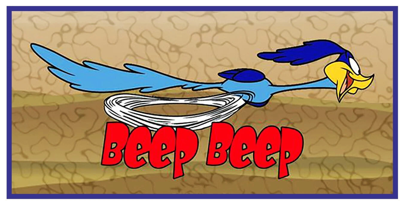 BEEP BEEP ROADRUNNER HOT ROD BIKER MOTORCYCLES TOOLS  GUNS STICKERS  4 in.