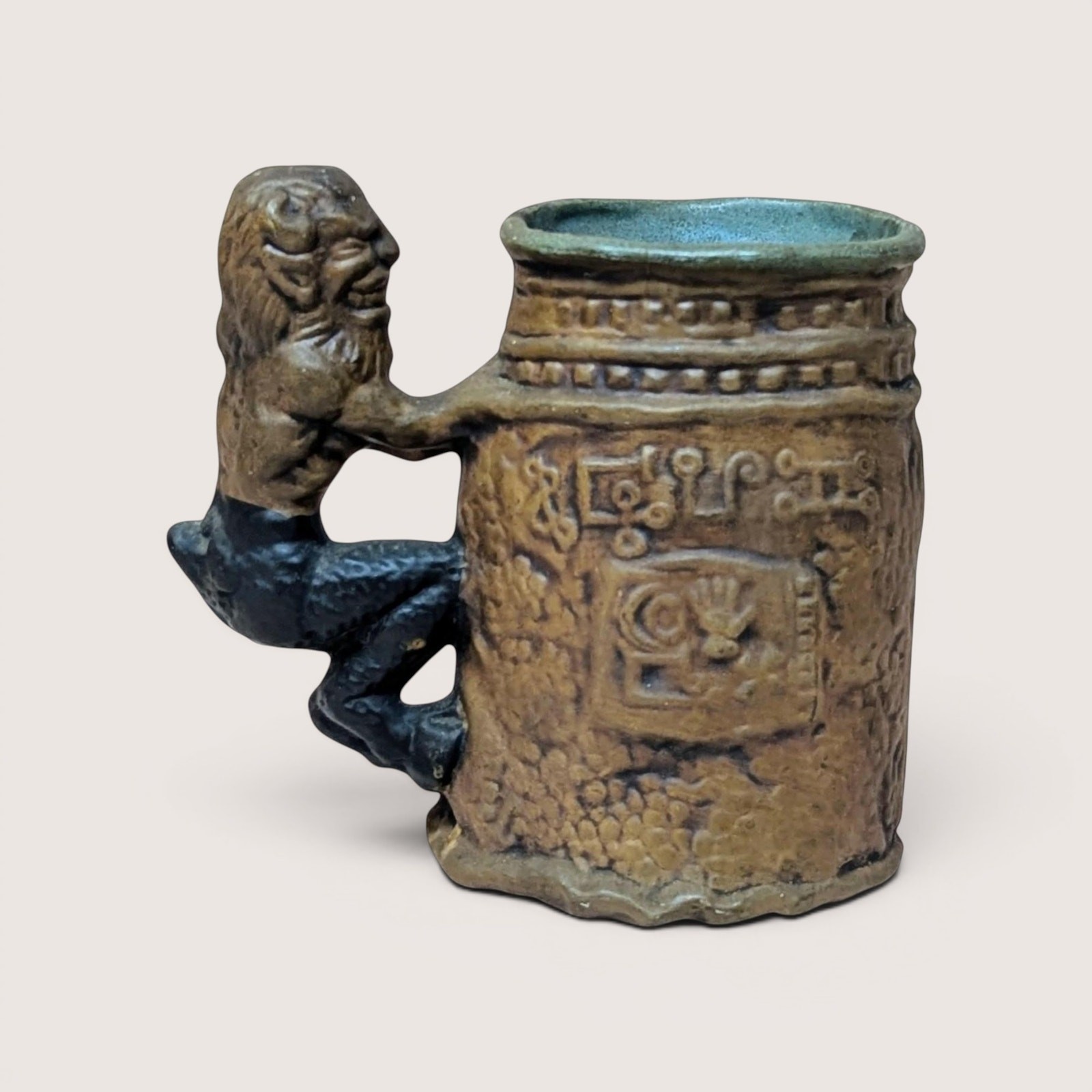1971 Jim Rumph Stoneware Satyr Handle Mug
