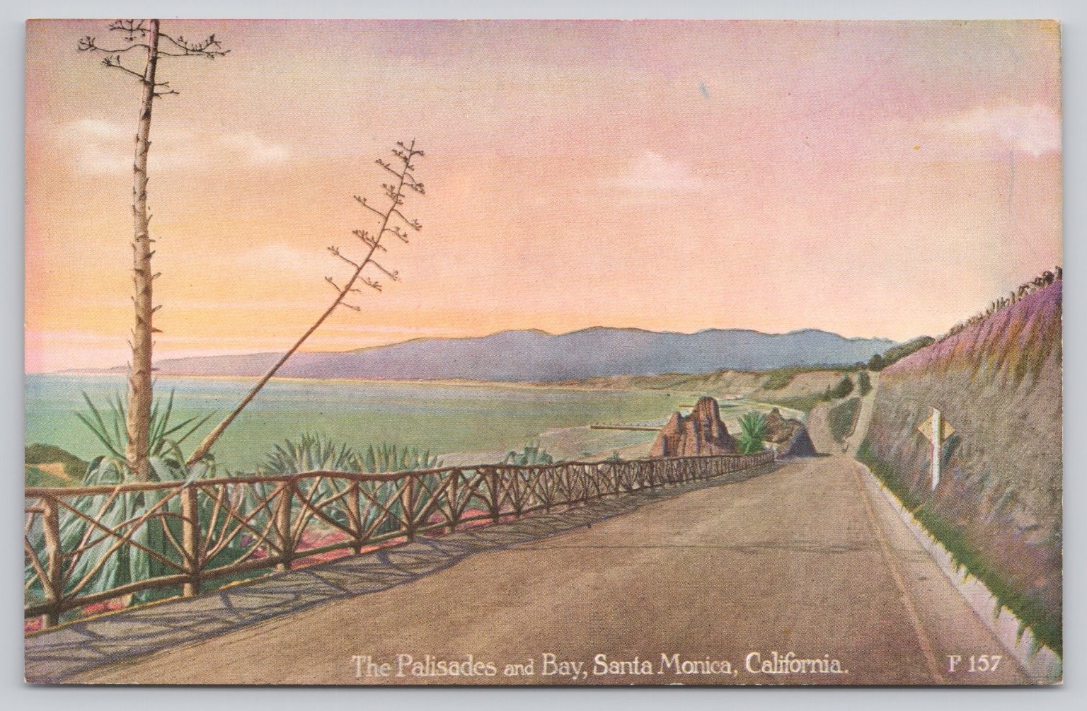 Vintage Postcard The Palisades Bay Santa Monica California Pacific Novelty Co Vintage Postcard The Palisades Bay Santa Monica California Pacific Novelty Co