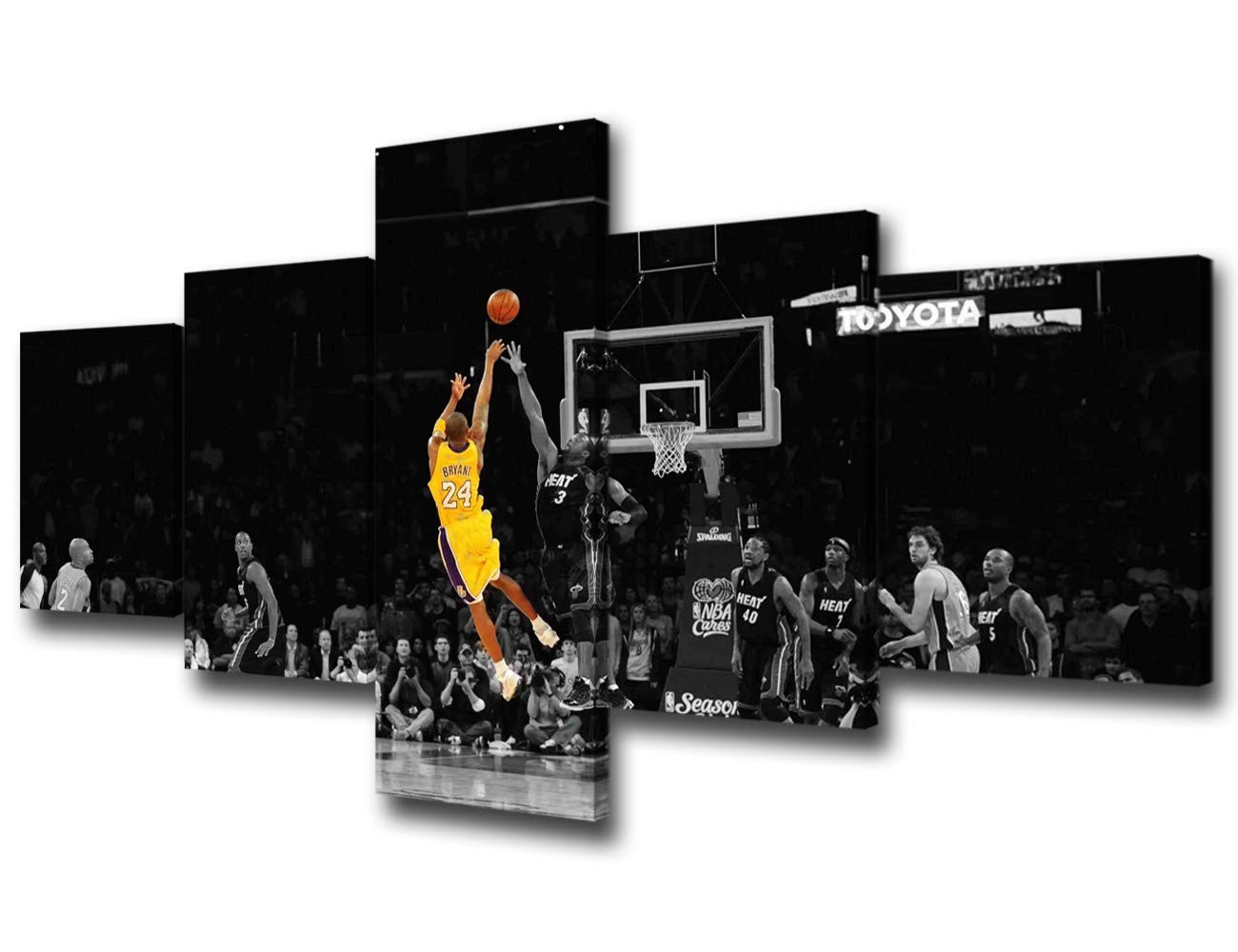 Kobe Bryant Lakers Black Yellow Canvas Print 50