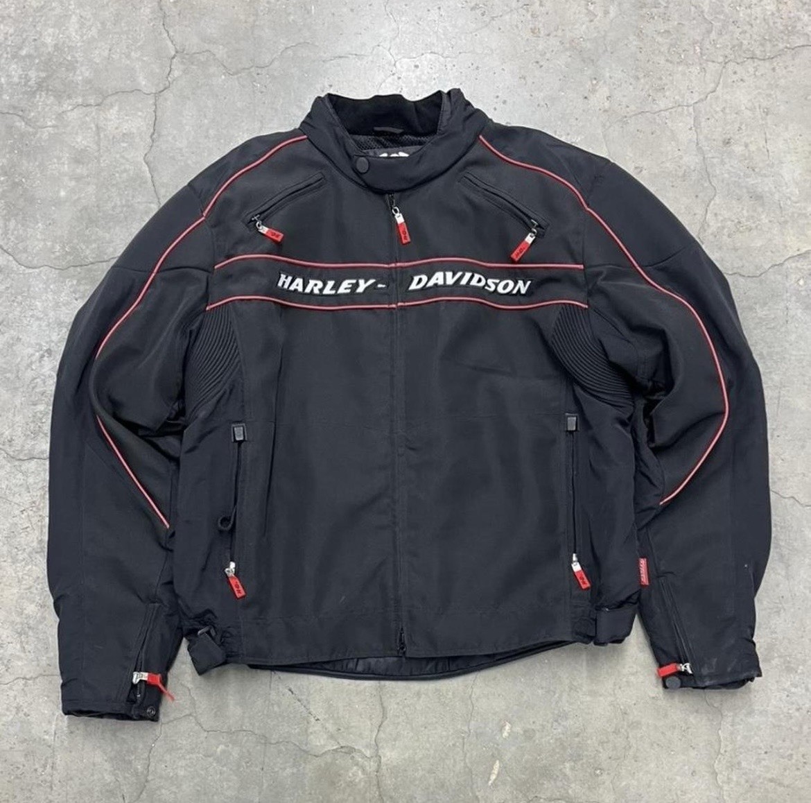 VTG 1990s Harley Davidson Padded full zip Touring Motorcycle Jacket
