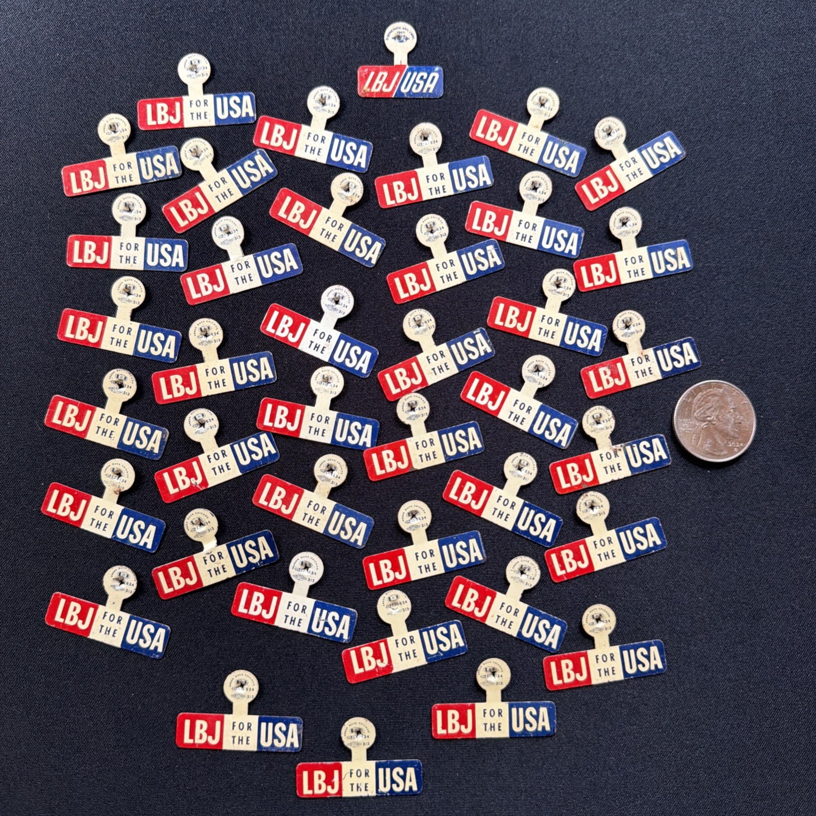 LBJ for the USA Lyndon B Johnson Political Campaign Vintage Pins 40 LBJ for the USA Lyndon B Johnson Political Campaign Vintage Pins 40