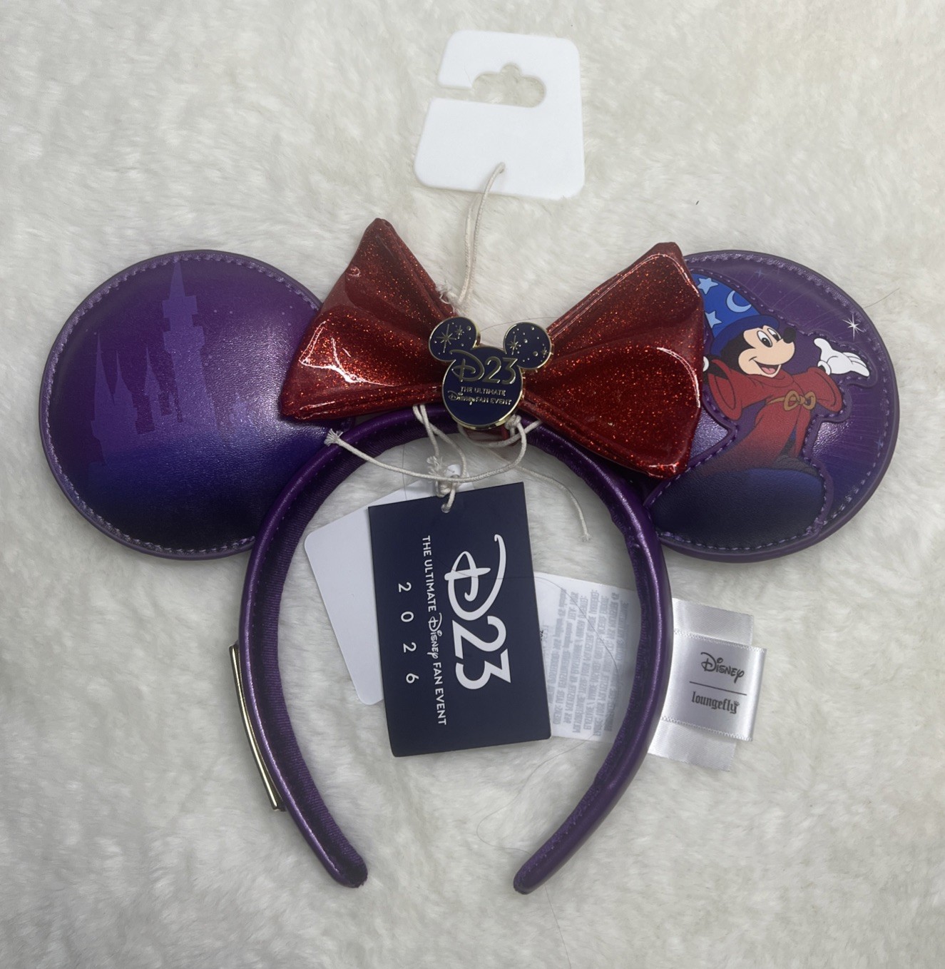 D23 2026 NWT RARE Disney Fantasia Sorcerer Mickey Ears Headband Loungefly LR