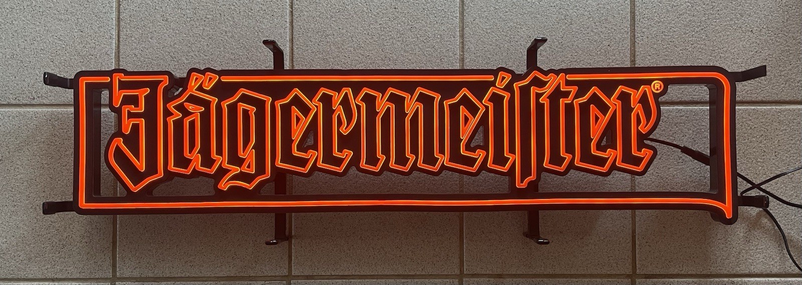 Jägermeister Leuer LED Light Up Bar Sign 30” x 9” Dimmer Included