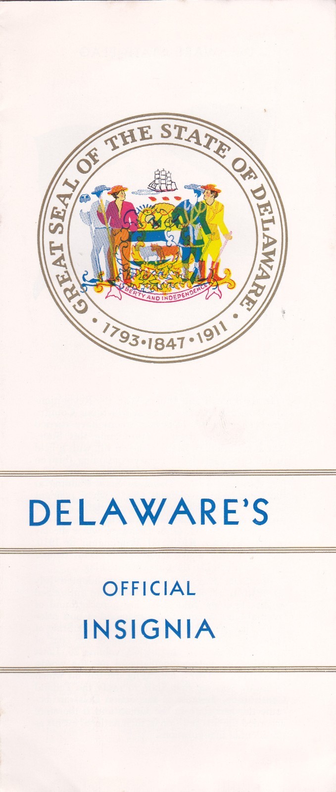 1950\'s Delaware State Insignia Symbols and Song  Brochure