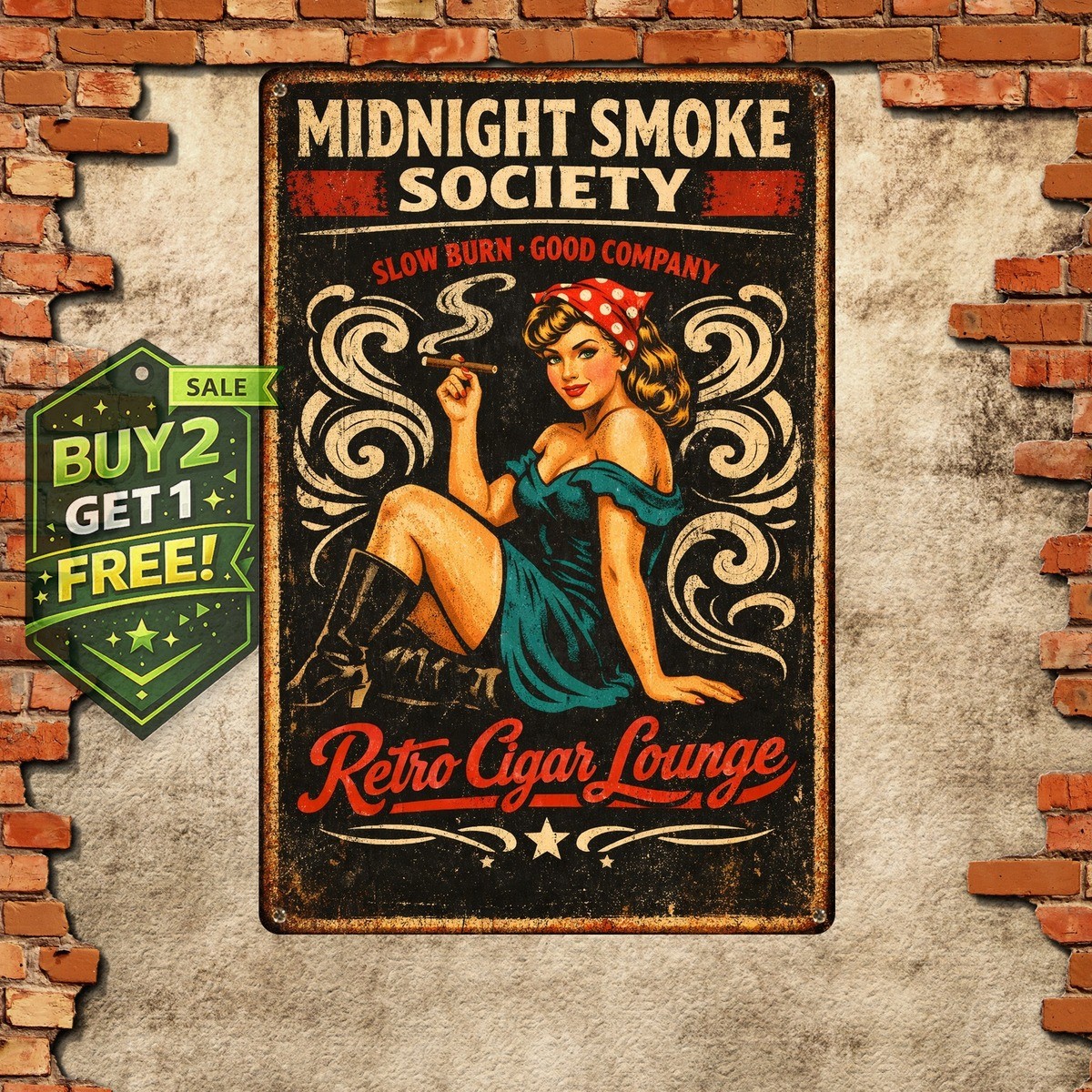 Socialism Stinks Cigars Don't Rocky Patel Vintage Metal Tin Sign 8x12