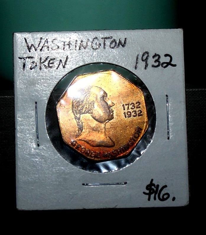 1932 GEORGE WASHINGTON BICENTENNIAL NEW YORK TRIBUTE MEMORIAL TOKEN/MEDAL- AU