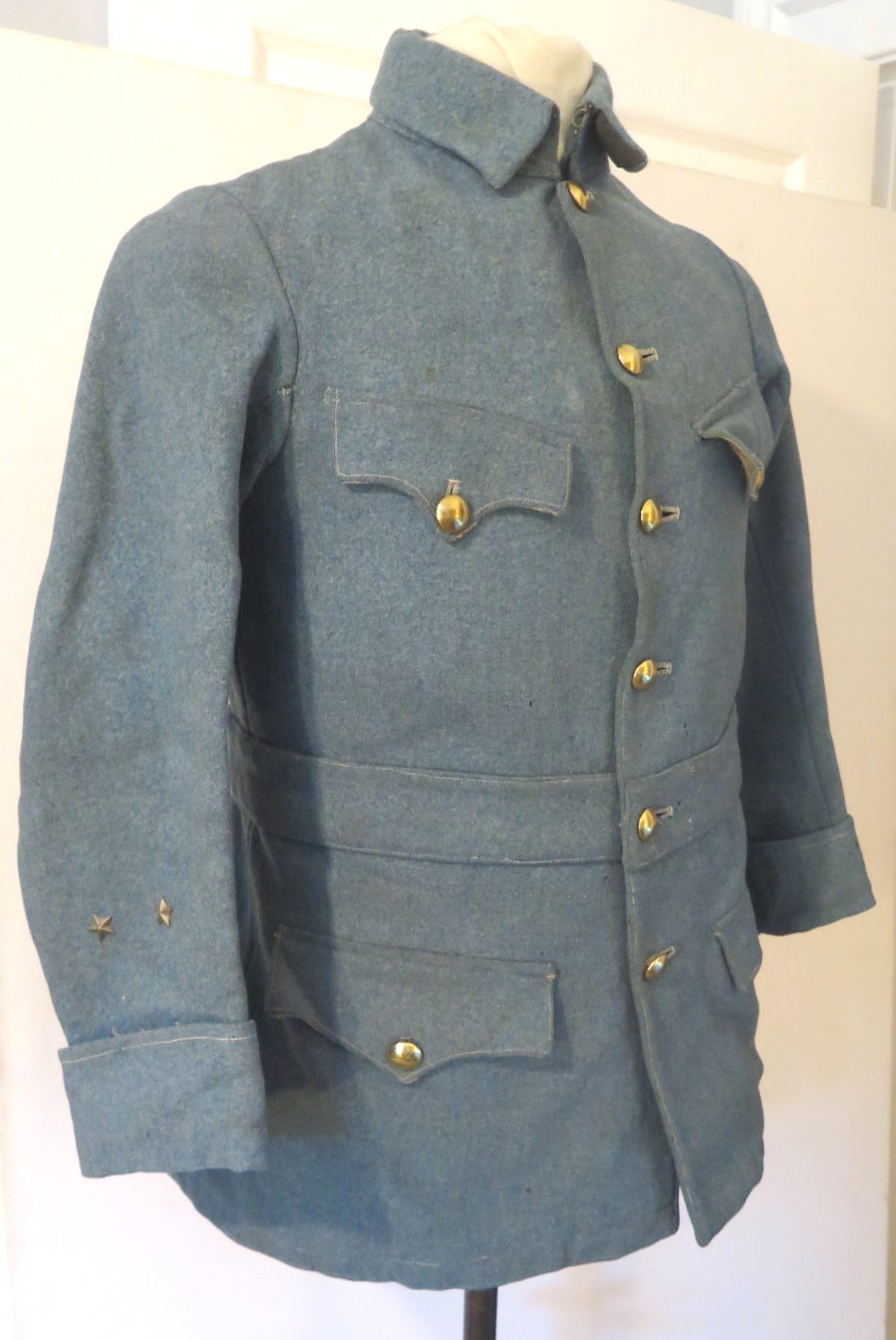 RARE WWI / 1920s French Horizon Blue Tunic - Rue Rivoli Tailor : FILM PROP RARE WWI / 1920s French Horizon Blue Tunic - Rue Rivoli Tailor : FILM PROP