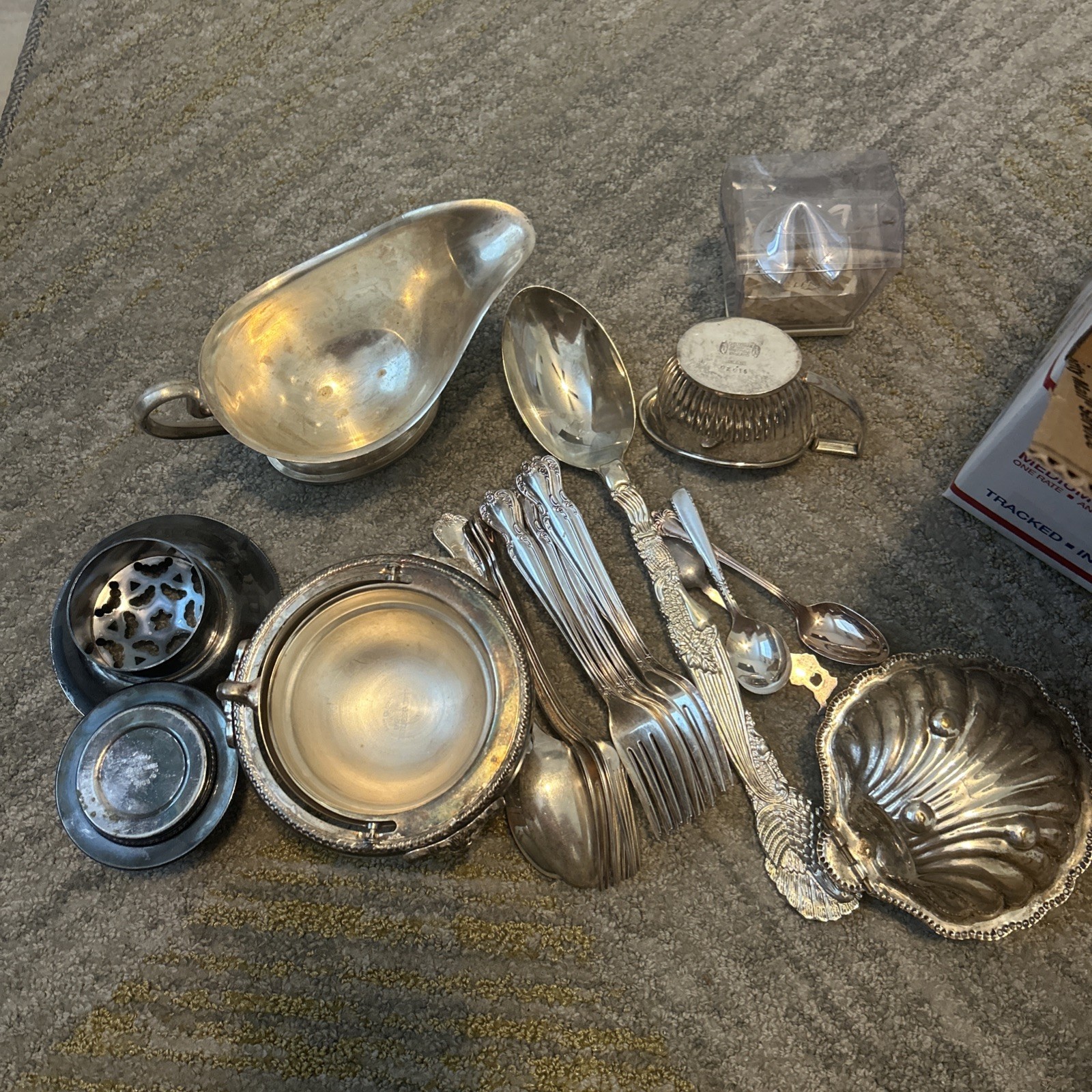 Assorted Silver-Plated Creamer Gravy Bowl Spoons Set Mixed Lot Ink Well She’ll Assorted Silver-Plated Creamer Gravy Bowl Spoons Set Mixed Lot Ink Well She’ll