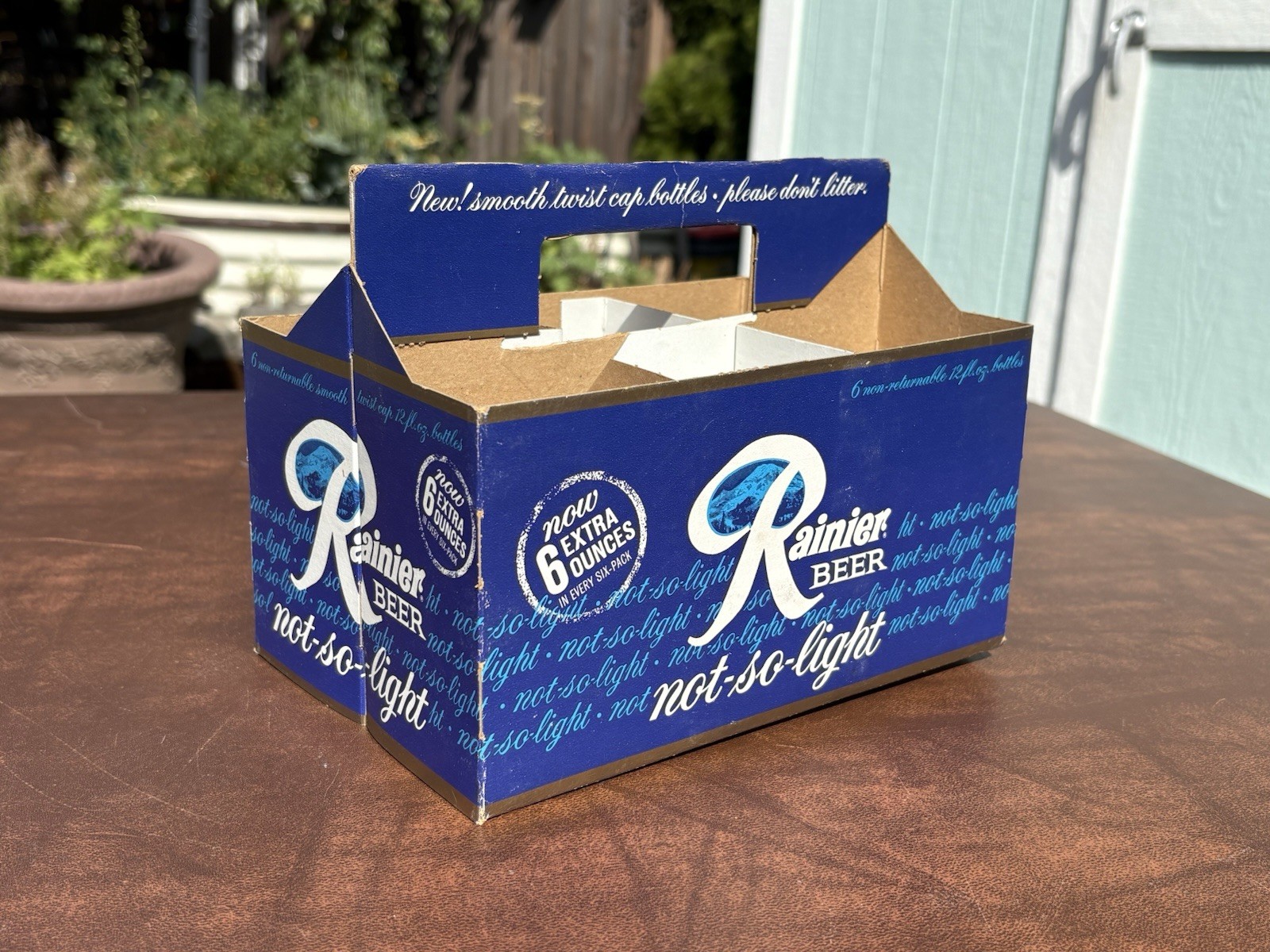 Vintage 1960's Rainier Not So Light Six Pack Beer Carton Carrier Sicks Brewing