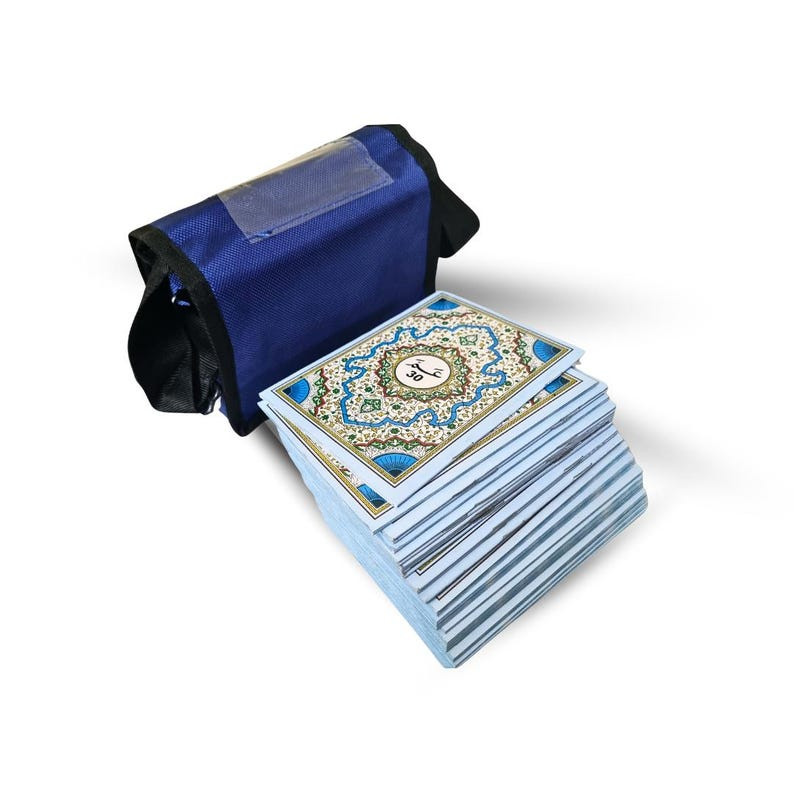 30 Para Quran Set - Blue Art Paper, Large Arabic Font with Bag
