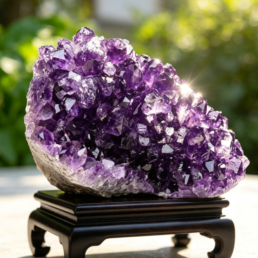 AAAA Grade Natural Amethyst Geode Cluster Purple Quartz Crystal Mineral Specimen