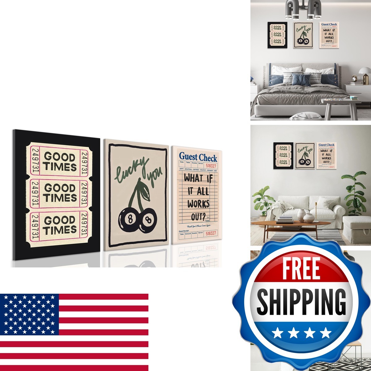 Dytila Framed What If It All Works Out Quote Wall Art Set of 3 16x24 in