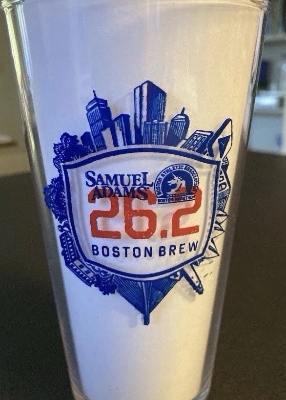 2015 Boston Marathon 26.2 BREW Samuel Sam Adams Hard Plastic Pint Beer Glass NEW