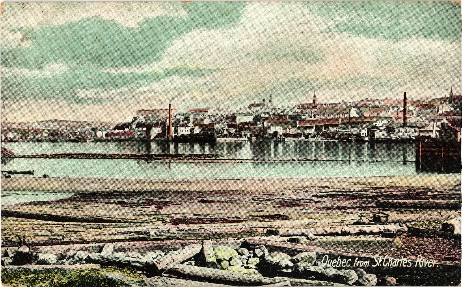 Quebec City Canada View from St. Charles River Divided Back Postcard c. 1905