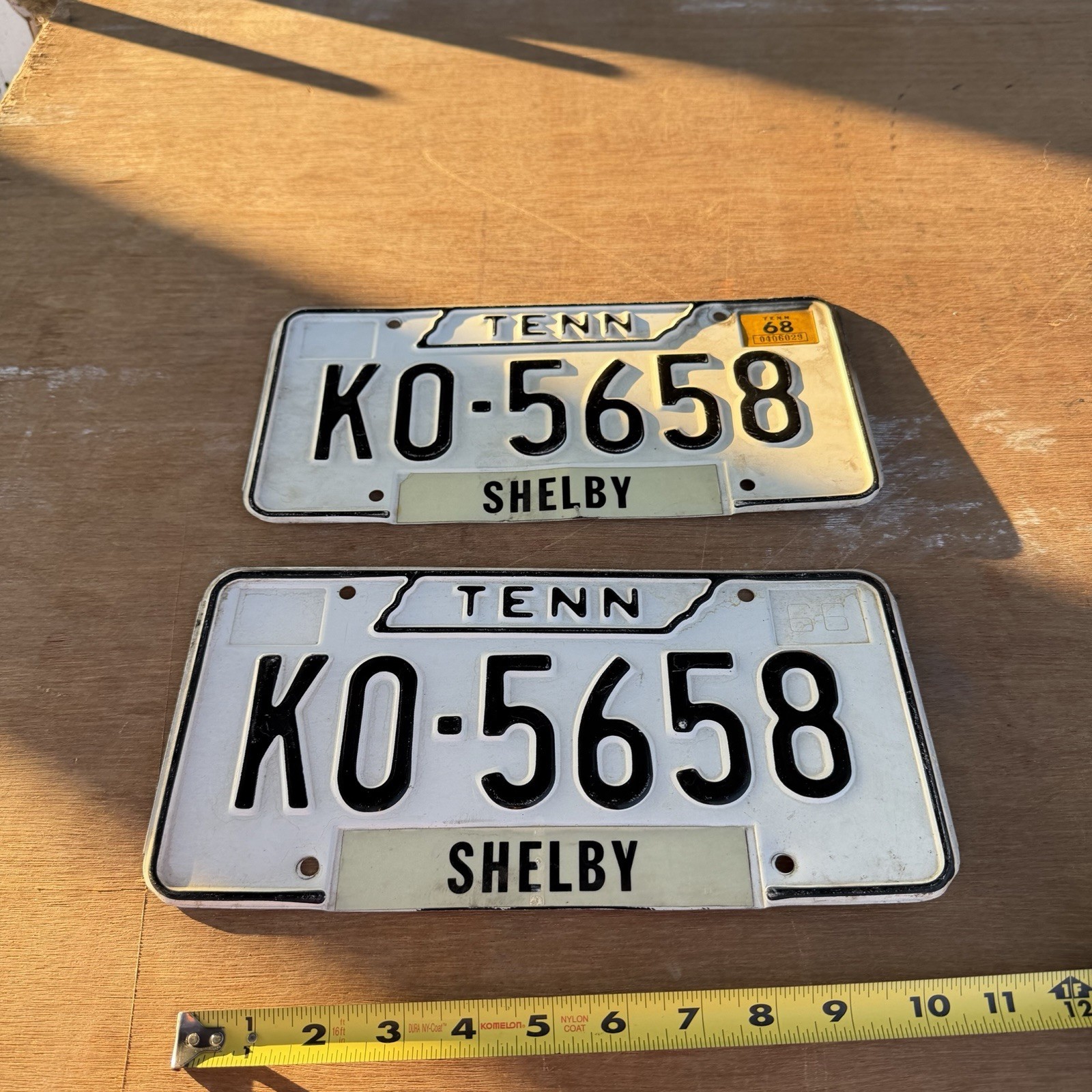 Pair of SHELBY County MEMPHIS TN License Plates K0-5658,1960\'S