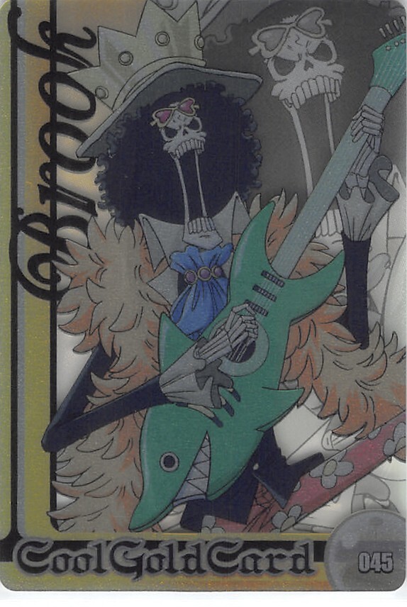 One Piece Trading Card Wafer Choco OPCG-09-045 FOIL Brook Cool Gold Card One Piece Trading Card Wafer Choco OPCG-09-045 FOIL Brook Cool Gold Card