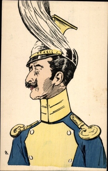 Artist Postcard Kaiser Wilhelm II, Caricature - 11130818