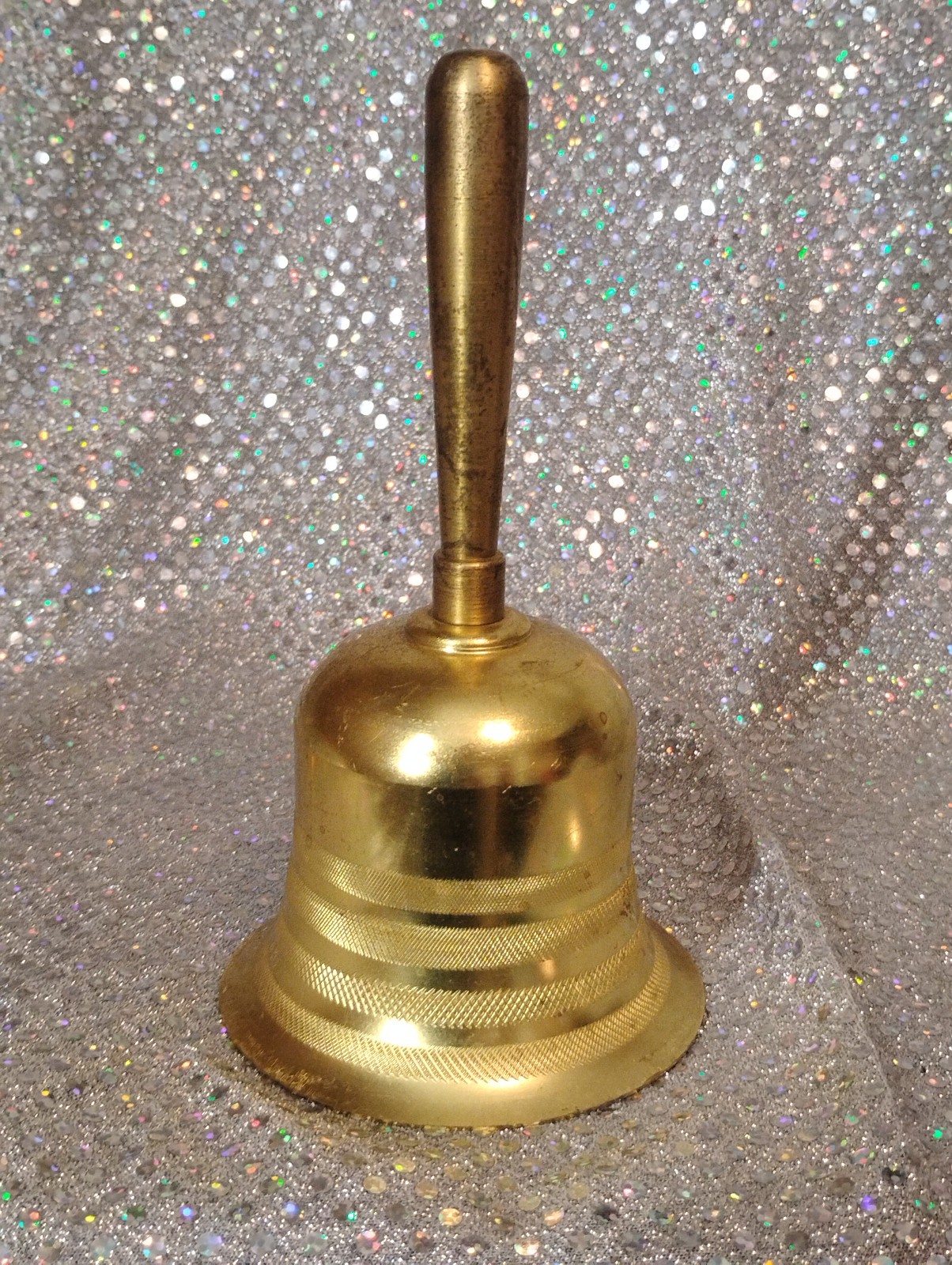 Solid Brass Hand Bell with Brass Handle Nautical School Dinner  6.5”