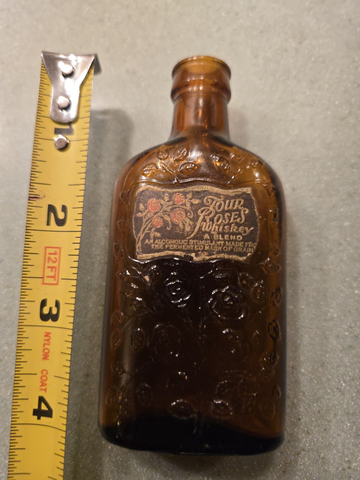 Vintage Original 1934 Four Roses Whiskey Mini Bottle 1.6 Oz.FREE SHIPPING 