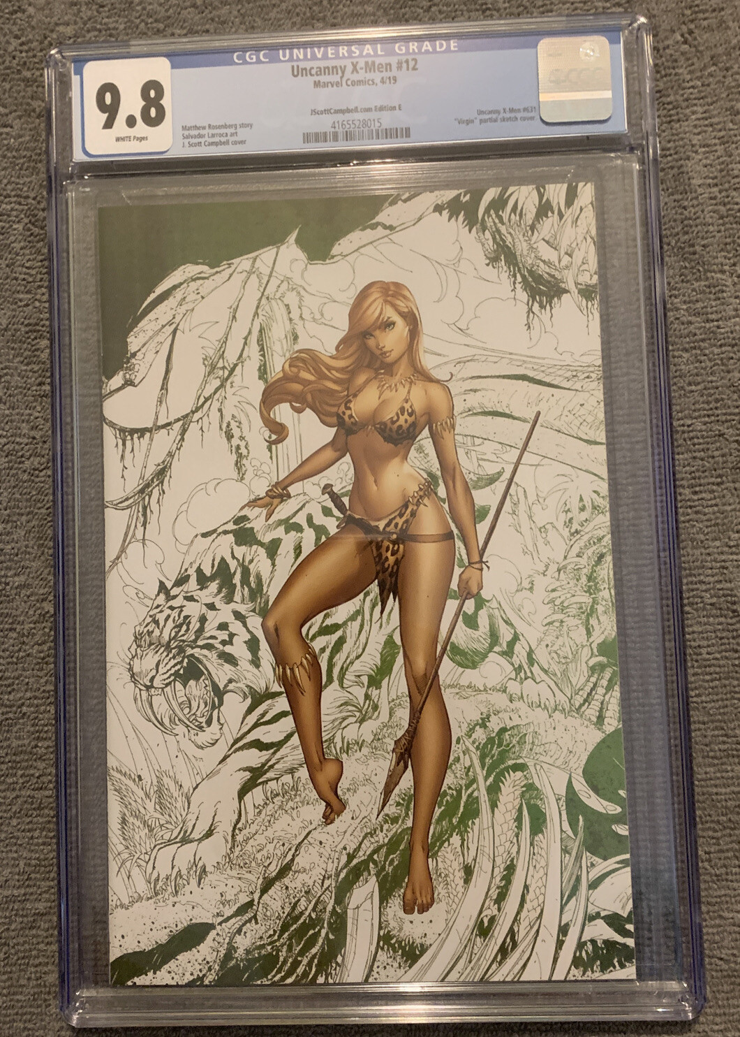 UNCANNY X-MEN #12 CGC 9.8 J. Scott Campbell SHANNA Virgin Sketch Variant E 2019