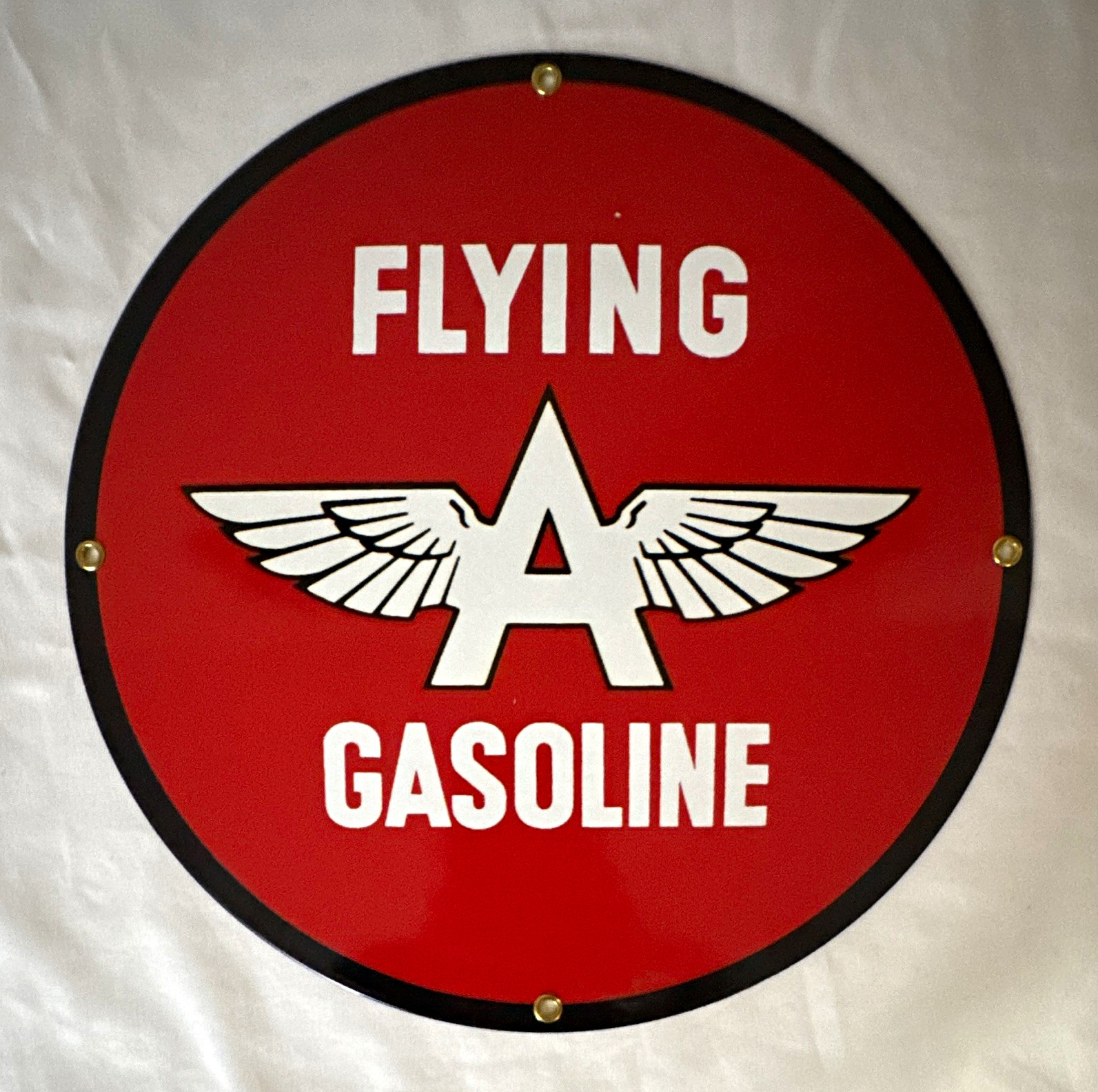 Ande Rooney Flying A Gasoline Porcelain Enamel Reproduction Gas & Oil Sign