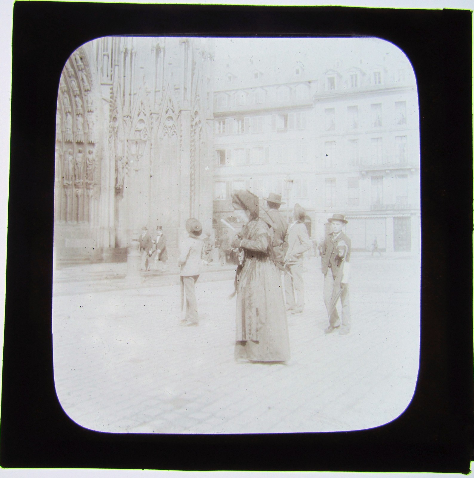 Glass Magic Lantern Slide EARLY IMAGE CATHEDRAL MAYBE STRASBOURG C1890 GERMANY